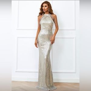 BNWOT GORGEOUS beaded gown